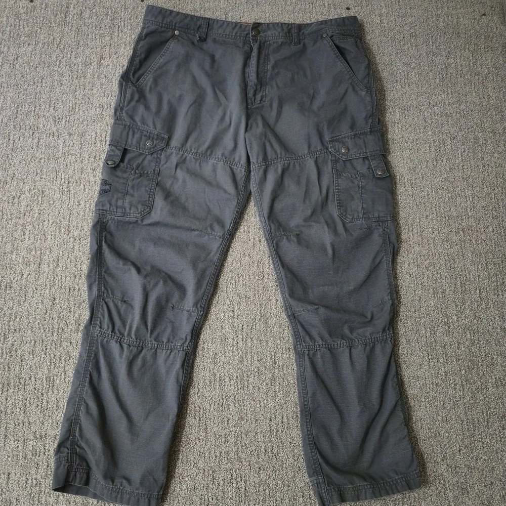 Harley Davidson Mens Gray Ripstop Cargo Tactical Pants 38x30 Biker Logo - Picture 4 of 10